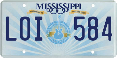 MS license plate LOI584