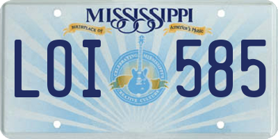 MS license plate LOI585
