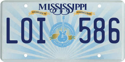 MS license plate LOI586