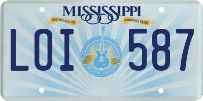 MS license plate LOI587