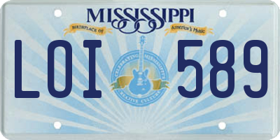 MS license plate LOI589