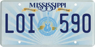 MS license plate LOI590