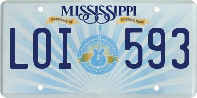 MS license plate LOI593