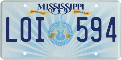 MS license plate LOI594