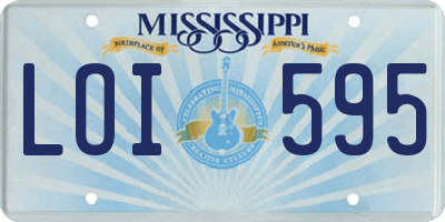 MS license plate LOI595