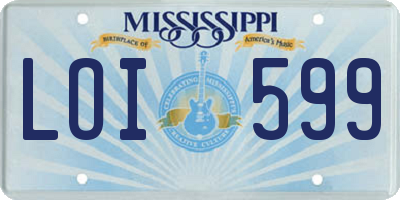 MS license plate LOI599