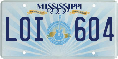 MS license plate LOI604