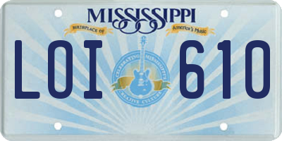 MS license plate LOI610