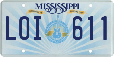 MS license plate LOI611
