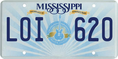 MS license plate LOI620
