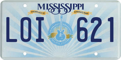 MS license plate LOI621
