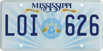 MS license plate LOI626
