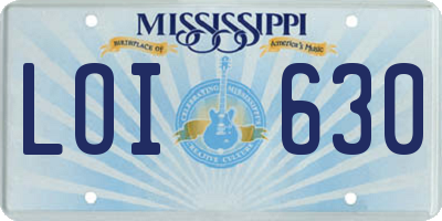 MS license plate LOI630