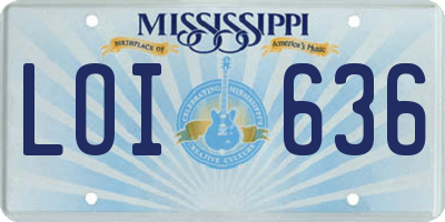 MS license plate LOI636