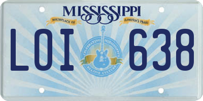 MS license plate LOI638