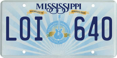 MS license plate LOI640