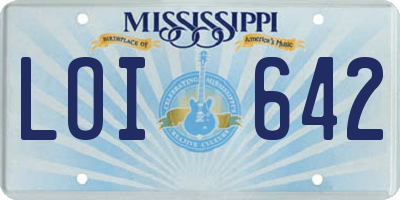 MS license plate LOI642