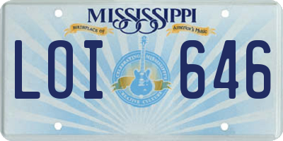 MS license plate LOI646