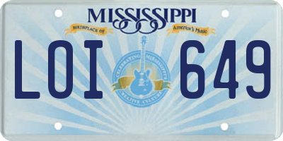 MS license plate LOI649