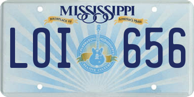 MS license plate LOI656