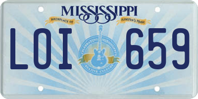 MS license plate LOI659