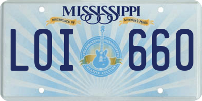 MS license plate LOI660