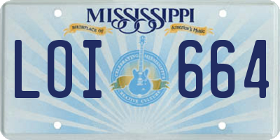 MS license plate LOI664