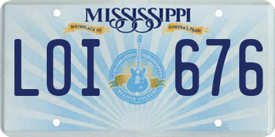 MS license plate LOI676
