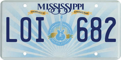 MS license plate LOI682