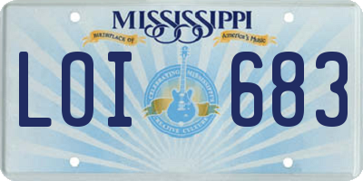 MS license plate LOI683