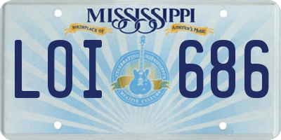 MS license plate LOI686