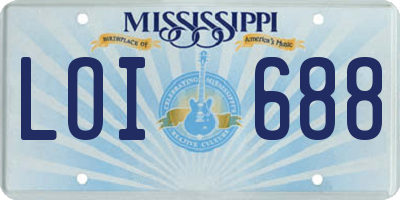 MS license plate LOI688