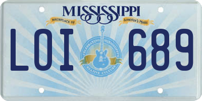 MS license plate LOI689