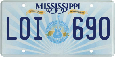 MS license plate LOI690