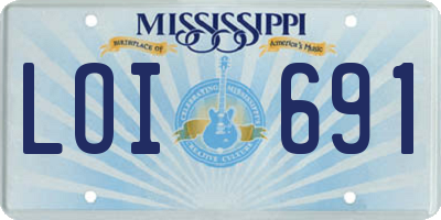 MS license plate LOI691