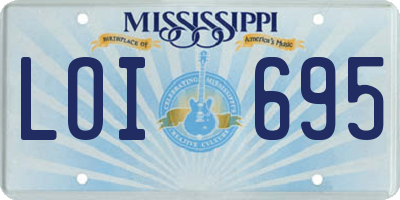 MS license plate LOI695
