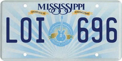 MS license plate LOI696