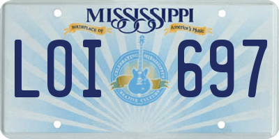 MS license plate LOI697