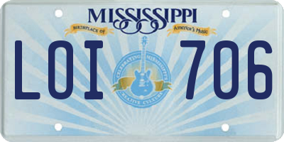 MS license plate LOI706
