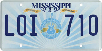 MS license plate LOI710