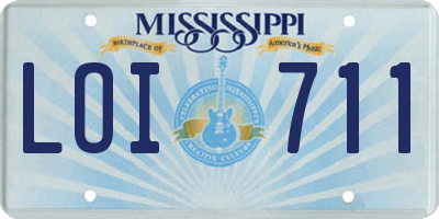 MS license plate LOI711
