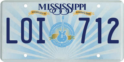 MS license plate LOI712