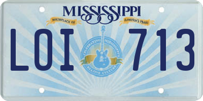 MS license plate LOI713