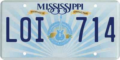MS license plate LOI714
