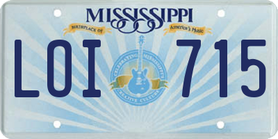 MS license plate LOI715