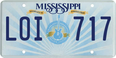 MS license plate LOI717