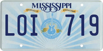MS license plate LOI719