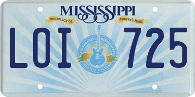 MS license plate LOI725