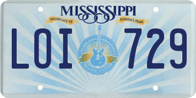 MS license plate LOI729