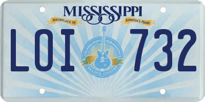 MS license plate LOI732
